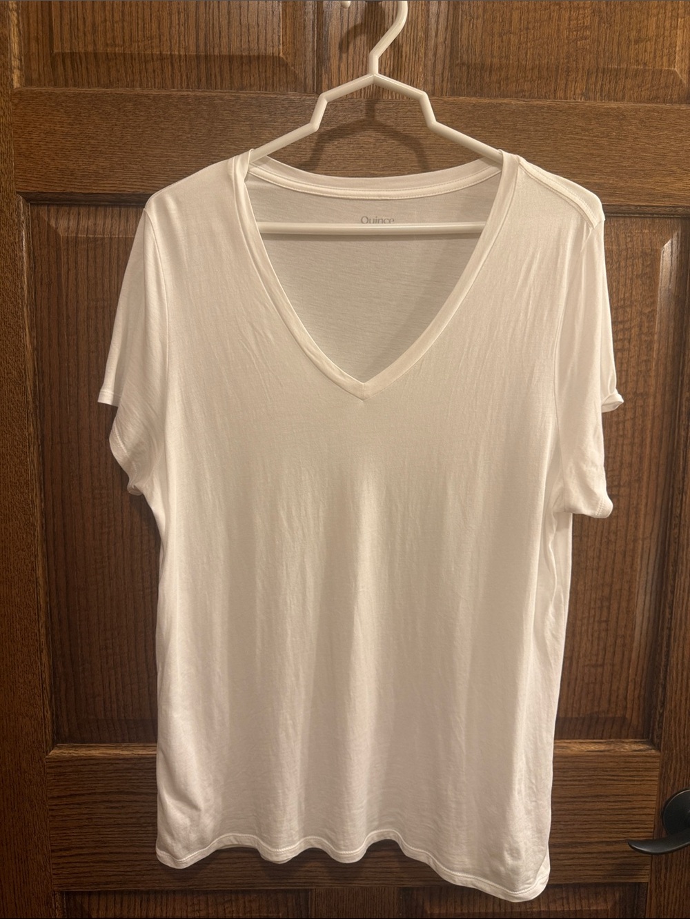 Quince Women's  Short  Sleeve V-Neck Stretch Tee XL